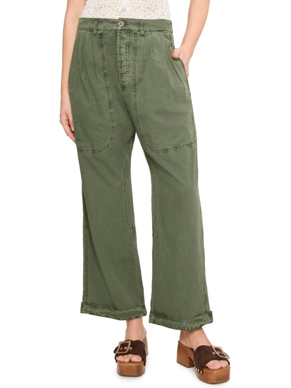 Chic Clover Dropped Trousers | Boho Style, High-Waisted, Comfortable Fit